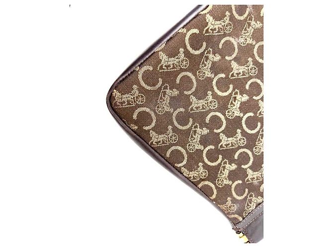 Céline Borsa Clutch Jacquard Carriage Marrone - vista 8