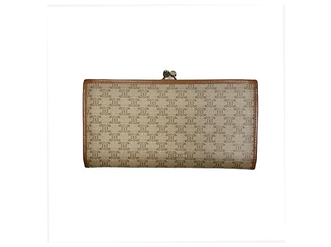 Céline Clutch lungo vintage Macadam Marrone - vista 2