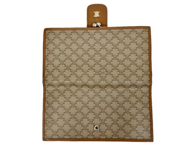 Céline Clutch lungo vintage Macadam Marrone - vista 3