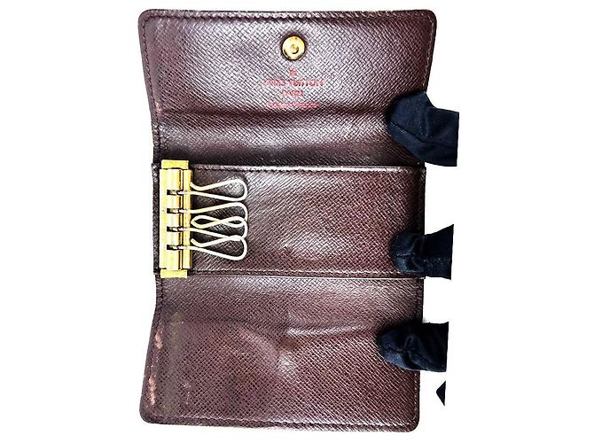 Louis Vuitton Llaveiro de Lona Damier Ébano Castaño - vista 4