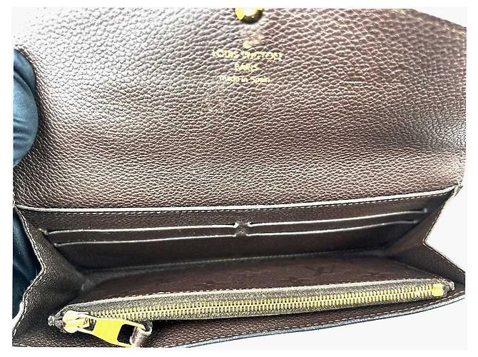 Sarah Louis Vuitton Portafoglio Lungo Monogram Sara Marrone Scuro - vista 3