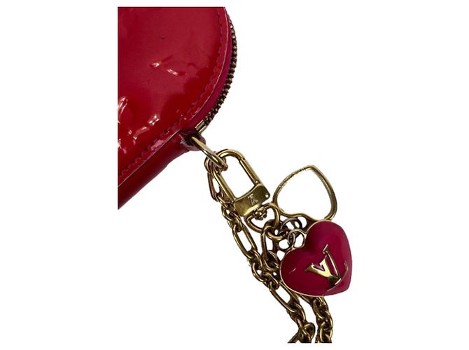 Louis Vuitton Monedero de cadena en forma de corazón Vernis Roja - vista 4
