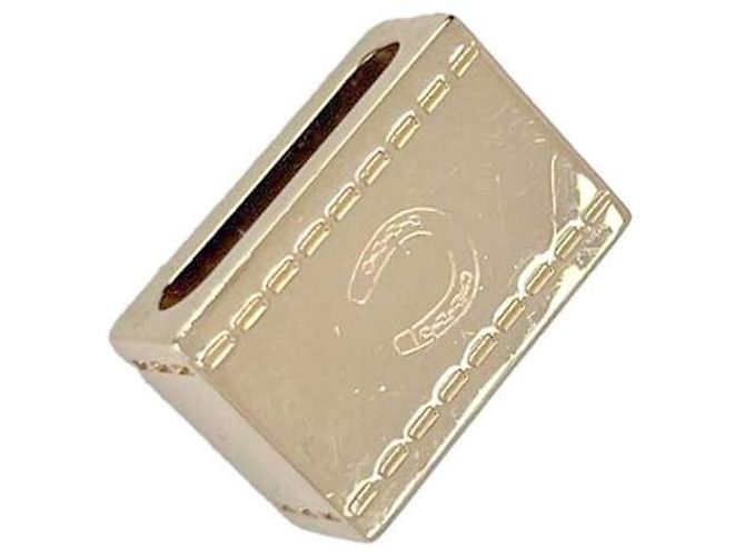 Hermès Cravatta a tracolla quadrata dorata con logo D'oro - vista 3