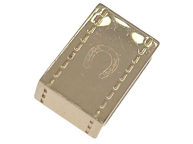 Hermès Cravatta a tracolla quadrata dorata con logo D'oro - vista 4