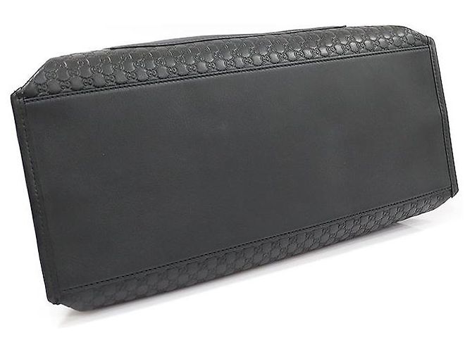 Bolso tote de cuero micro Guccissima negro con detalles en dorado - vista 5