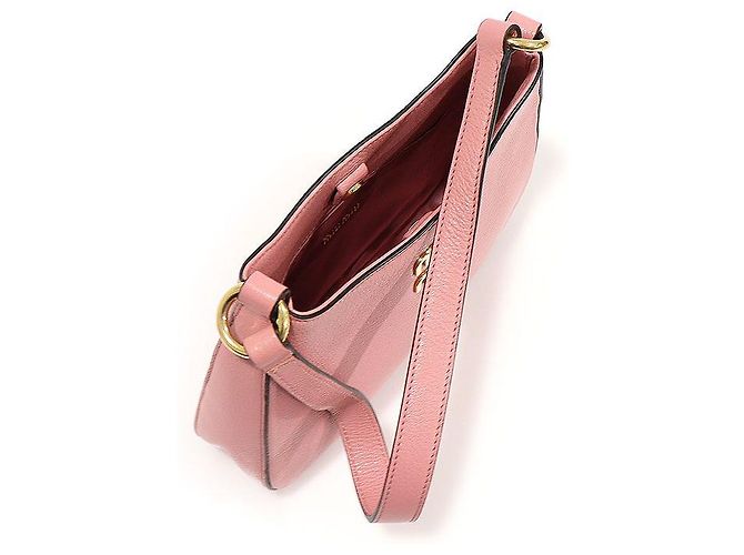 Miu Miu Borsa hobo in pelle madras rosa con lettering dorato - vista 5