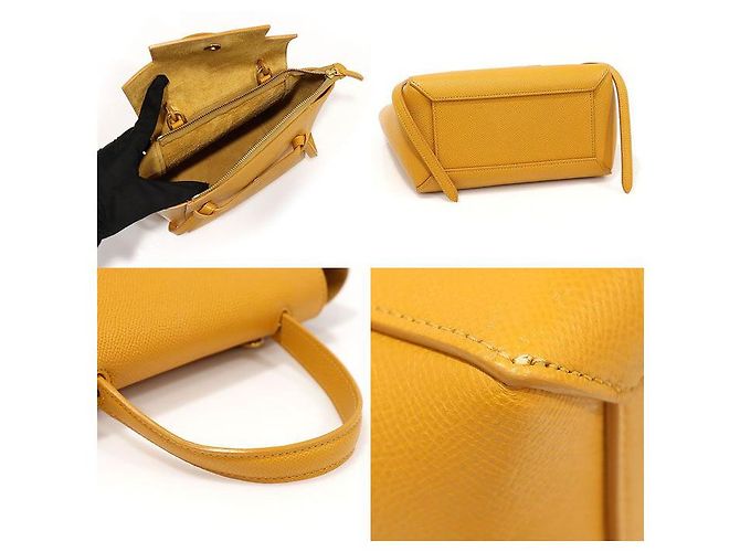 Belt Bag Céline Bolso de cinturón nano de piel de ternera amarilla Amarillo - vista 5