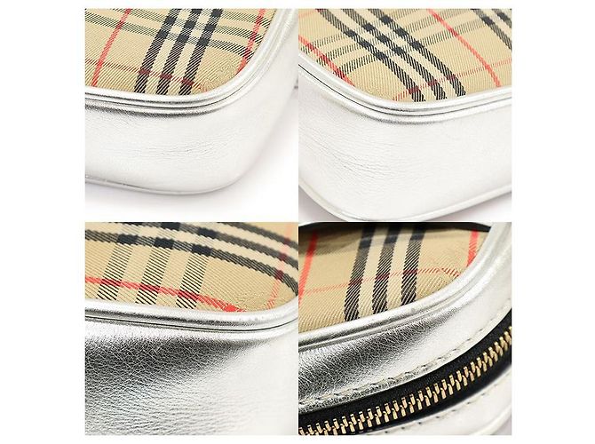 Burberry Bolso de cinturón de cuero plateado con cadena dorada Dorado - vista 6