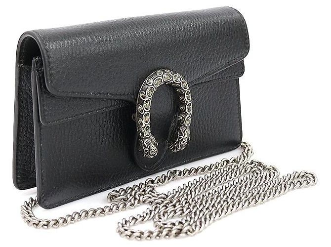 Gucci Borsa a tracolla super mini Dionysus in pelle nera con cristalli Nero - vista 2