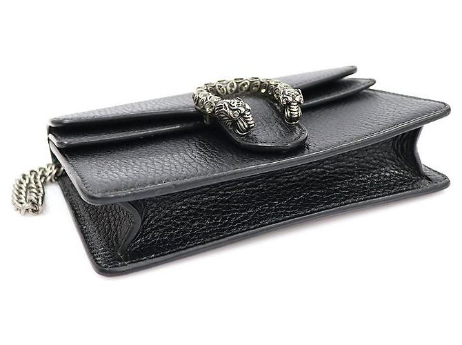 Gucci Borsa a tracolla super mini Dionysus in pelle nera con cristalli Nero - vista 4