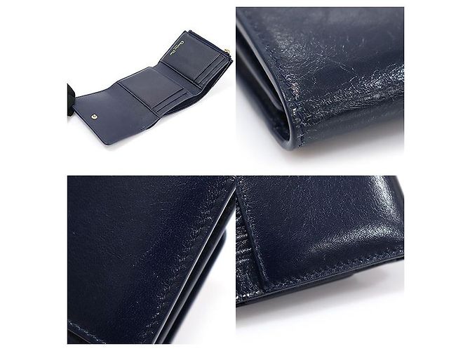 30 Montaigne Dior Navy Crinkled Lambskin MONTAIGNE Lotus Wallet - view 6