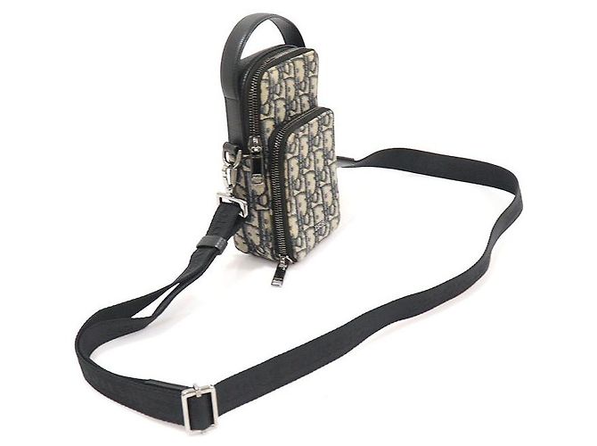 Dior Borsa Crossbody Micro Rider in Jacquard Obliquo Blu - vista 3