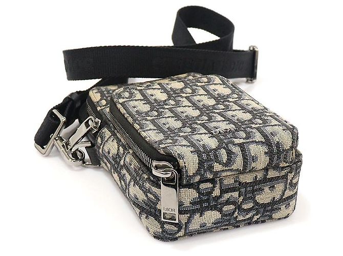 Dior Borsa Crossbody Micro Rider in Jacquard Obliquo Blu - vista 5
