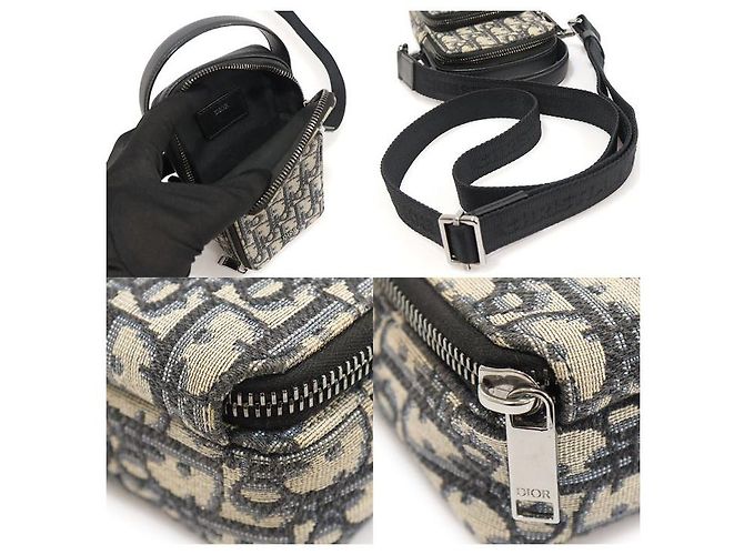 Dior Borsa Crossbody Micro Rider in Jacquard Obliquo Blu - vista 6