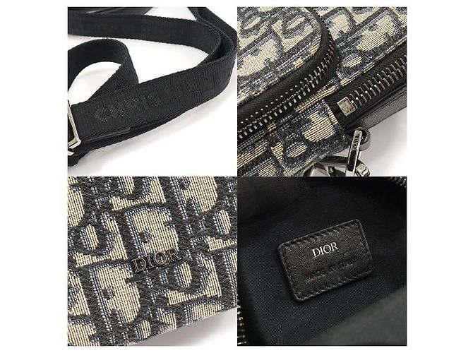 Dior Borsa Crossbody Micro Rider in Jacquard Obliquo Blu - vista 7