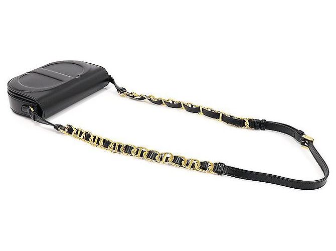 Dior Borsa a spalla in pelle di vitello nera con catena Versace e tracolla in oro con firma CD Nero - vista 5