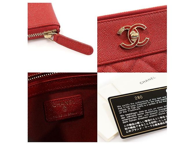 Chanel Clutch Medio Classico Oro Caviale Rosso - vista 7