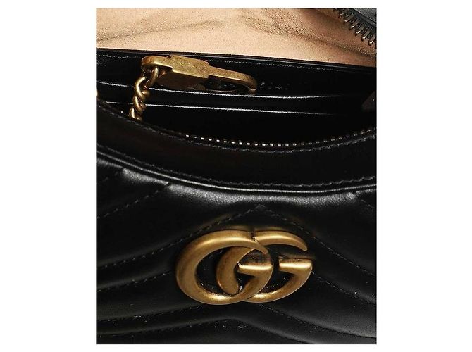 Gucci Borsa Mini Mezza Luna GG Marmont DTDHT Nero - vista 6
