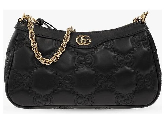 Gucci Borsa in pelle trapuntata GG nera Nero - vista 4