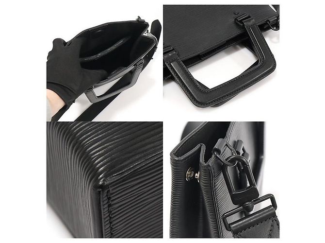 Louis Vuitton Sac Plat Fold en cuir Epi noir - vue 6