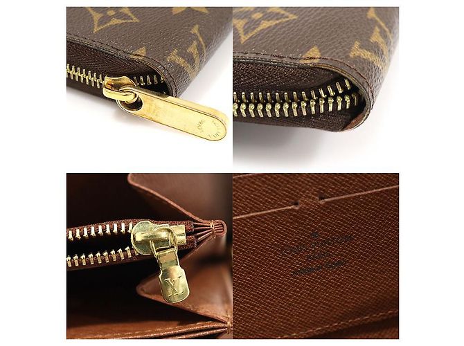 Louis Vuitton Langer Zippy Geldbeutel aus Monogramm-Canvas Braun - Ansicht 7