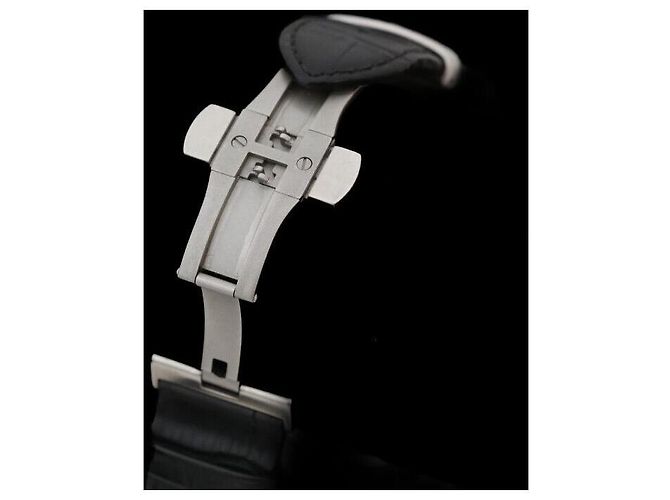 Tissot Relógio automático de aço com pulseira de couro preto - vista 6