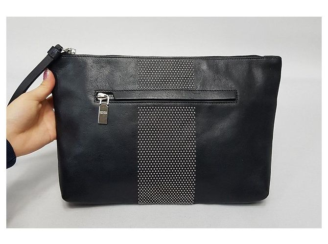 Alexander Mcqueen Clutch borchiata Nero - vista 2