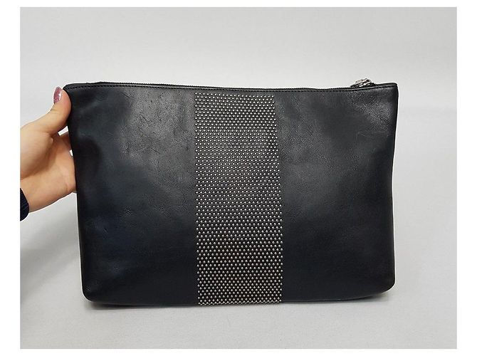 Alexander Mcqueen Clutch borchiata Nero - vista 5
