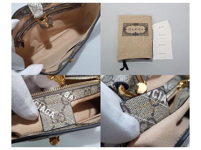 Gucci Progetto Hacker di Collaborazione Balenciaga Jackie Small Marrone - vista 10