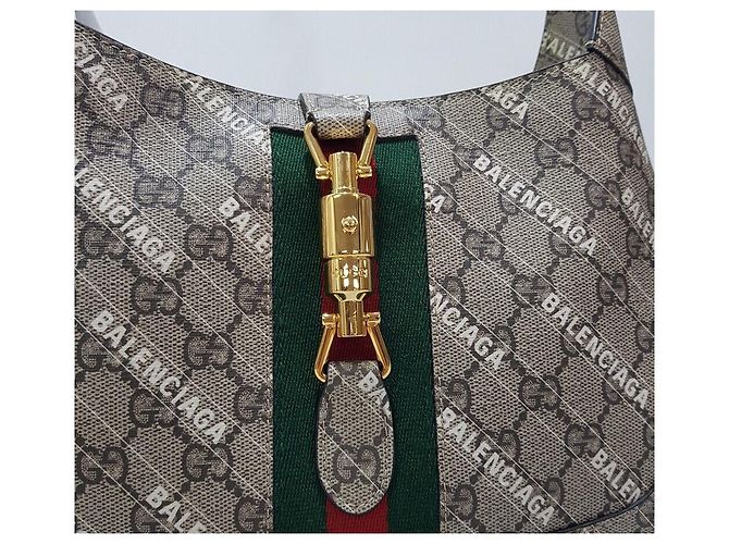 Gucci Progetto Hacker di Collaborazione Balenciaga Jackie Small Marrone - vista 3
