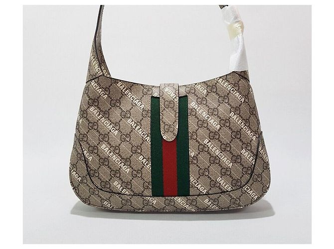 Gucci Progetto Hacker di Collaborazione Balenciaga Jackie Small Marrone - vista 5