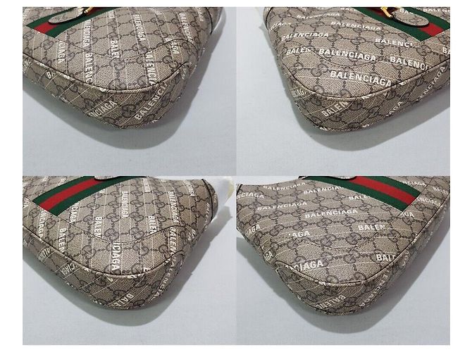 Gucci Progetto Hacker di Collaborazione Balenciaga Jackie Small Marrone - vista 9