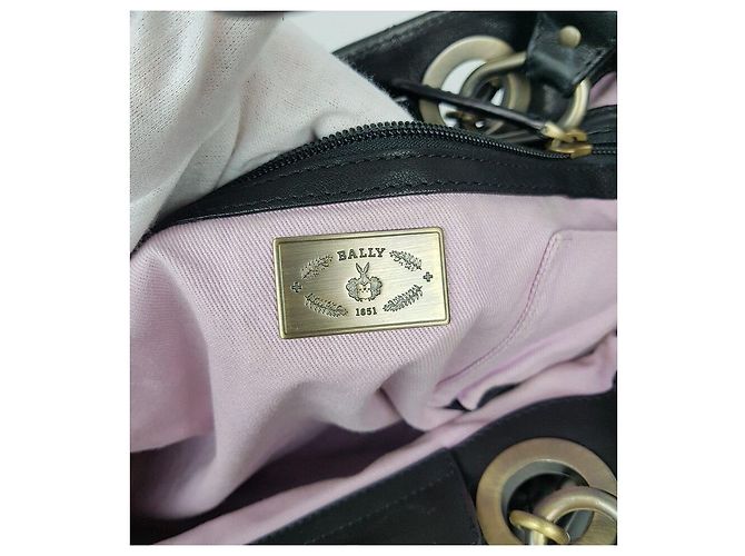Bally Borsa a spalla in pelle nera Nero - vista 8