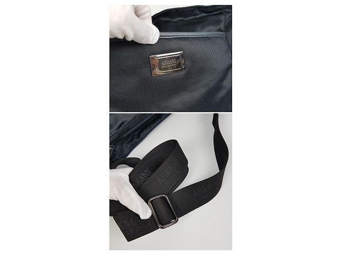 Borsa a tracolla in nylon Armani Collegioni Blu - vista 3