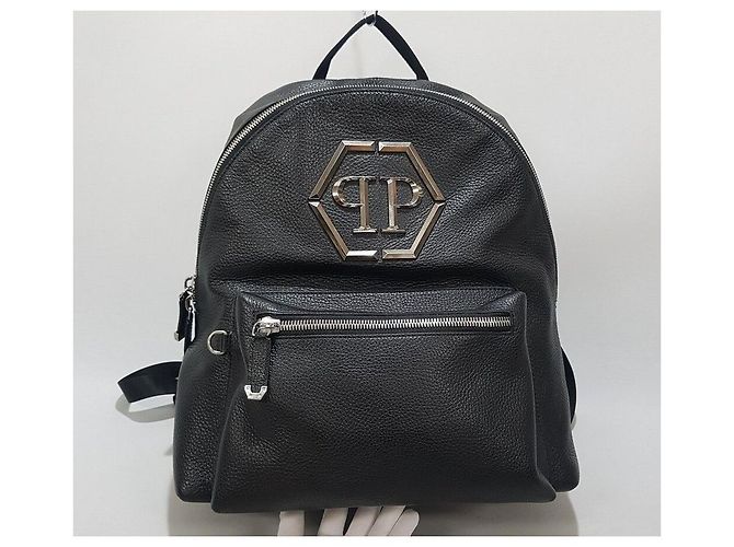 Philipp Plein Schwarzer Leder-Rucksack - Ansicht 2