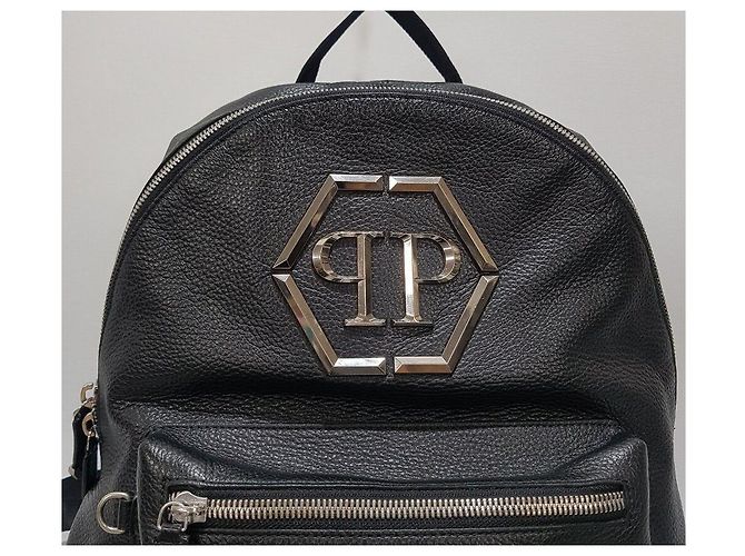 Philipp Plein Schwarzer Leder-Rucksack - Ansicht 3