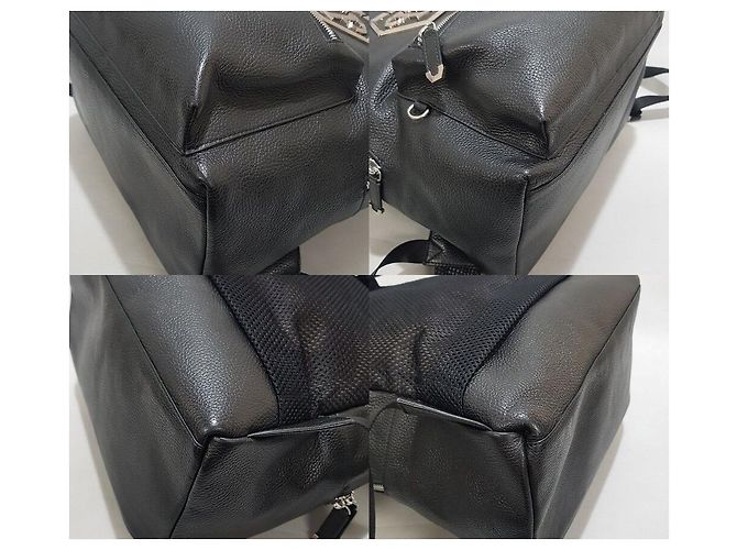 Philipp Plein Schwarzer Leder-Rucksack - Ansicht 7