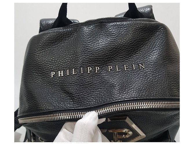 Philipp Plein Schwarzer Leder-Rucksack - Ansicht 8