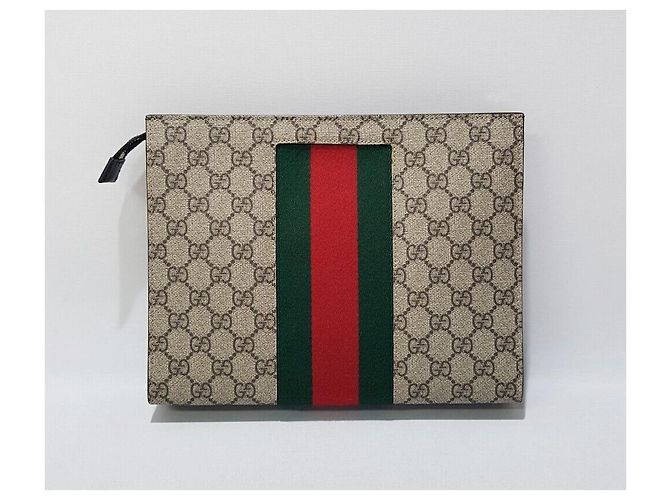 Gucci Web Clutch Bag Brown - view 4
