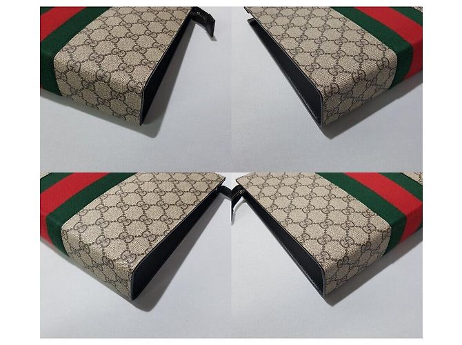 Gucci Web Clutch Bag Brown - view 6