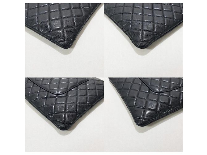 Chanel Borsa a mano caviar classica grande serie Nero - vista 7