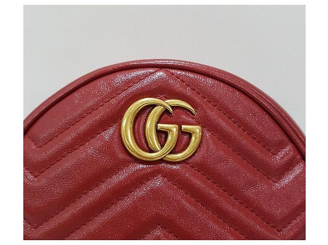 Gucci Borsa rotonda GG Marmont Rosso - vista 3