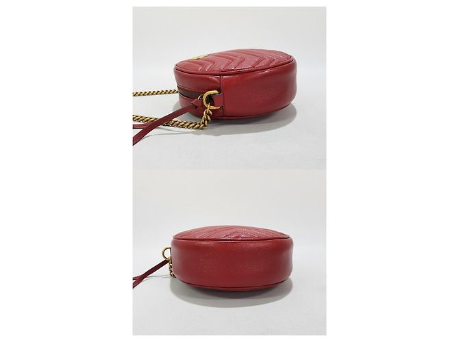 Gucci Borsa rotonda GG Marmont Rosso - vista 4