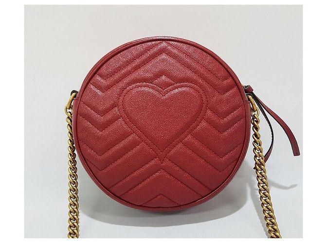 Gucci Borsa rotonda GG Marmont Rosso - vista 5