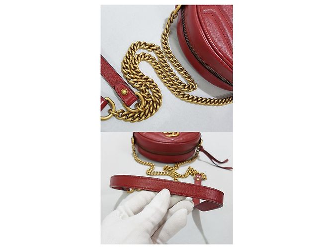 Gucci Borsa rotonda GG Marmont Rosso - vista 6