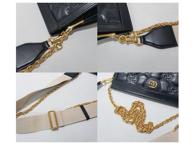 Gucci Borsa a tracolla GG Matelassé Nero - vista 6