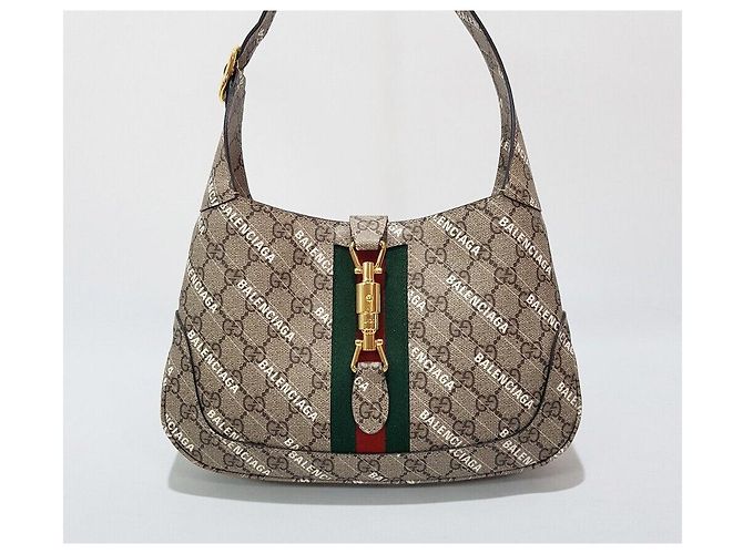 Gucci Progetto Hacker di Collaborazione Balenciaga Jackie Small Marrone - vista 2