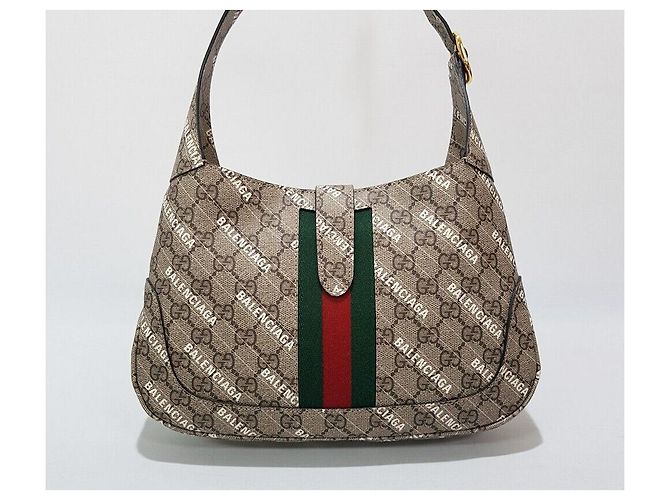 Gucci Progetto Hacker di Collaborazione Balenciaga Jackie Small Marrone - vista 5