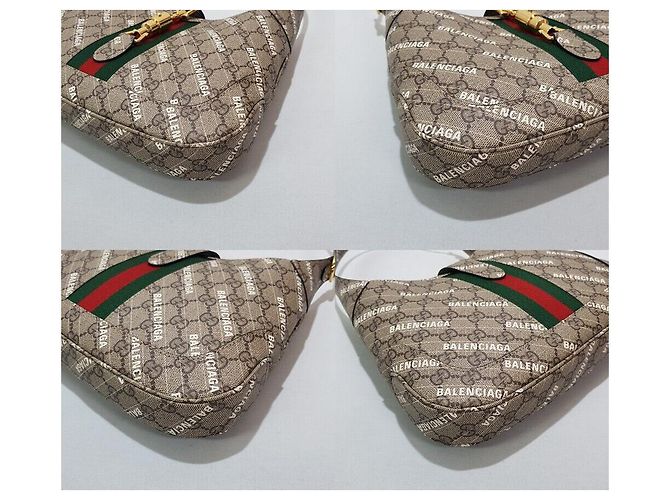 Gucci Progetto Hacker di Collaborazione Balenciaga Jackie Small Marrone - vista 8