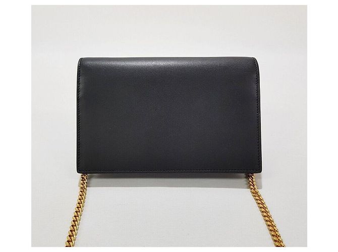 Saint Laurent Borsa Kate con catena e logo a frange Nero - vista 5